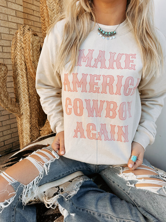 Western Life Rodeo Country Makes America A Cowboy Again Pullover Hoodie